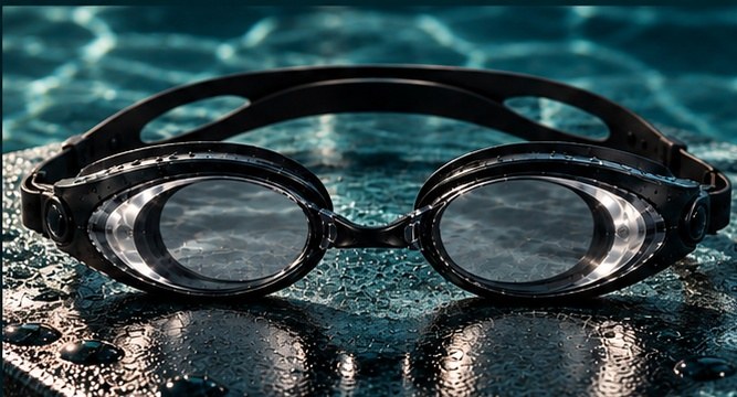 Clear lens AquaSight prescription swim goggles